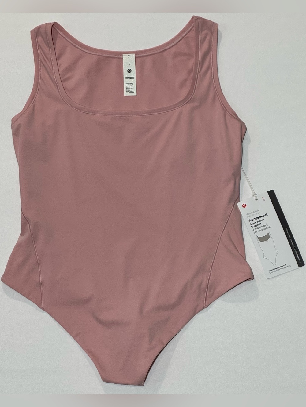 lululemon Wundermost Ultra Soft Nulu Square-Neck Bodysuit Rose Blush